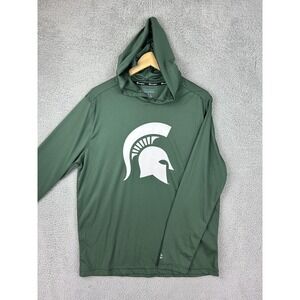 Michigan State Spartans Shirt Mens Large College Basketball Hooded Long Sleeve
